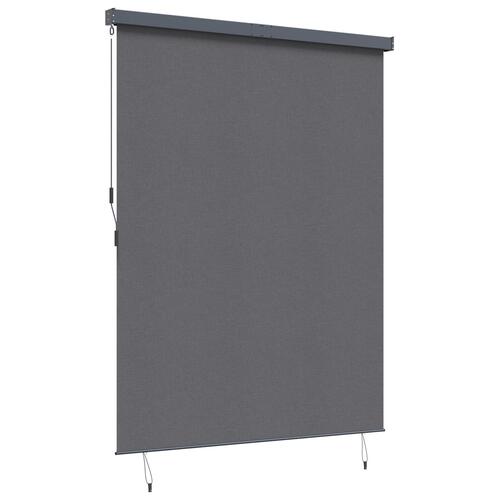 Udendørs Rullegardin Stribet Indstillelig Antracitgrå 220 x 250 cm Stof