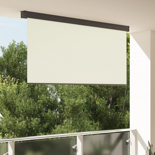 Udendørs rullegardin - creme, 200 × 250 cm, stof og aluminium