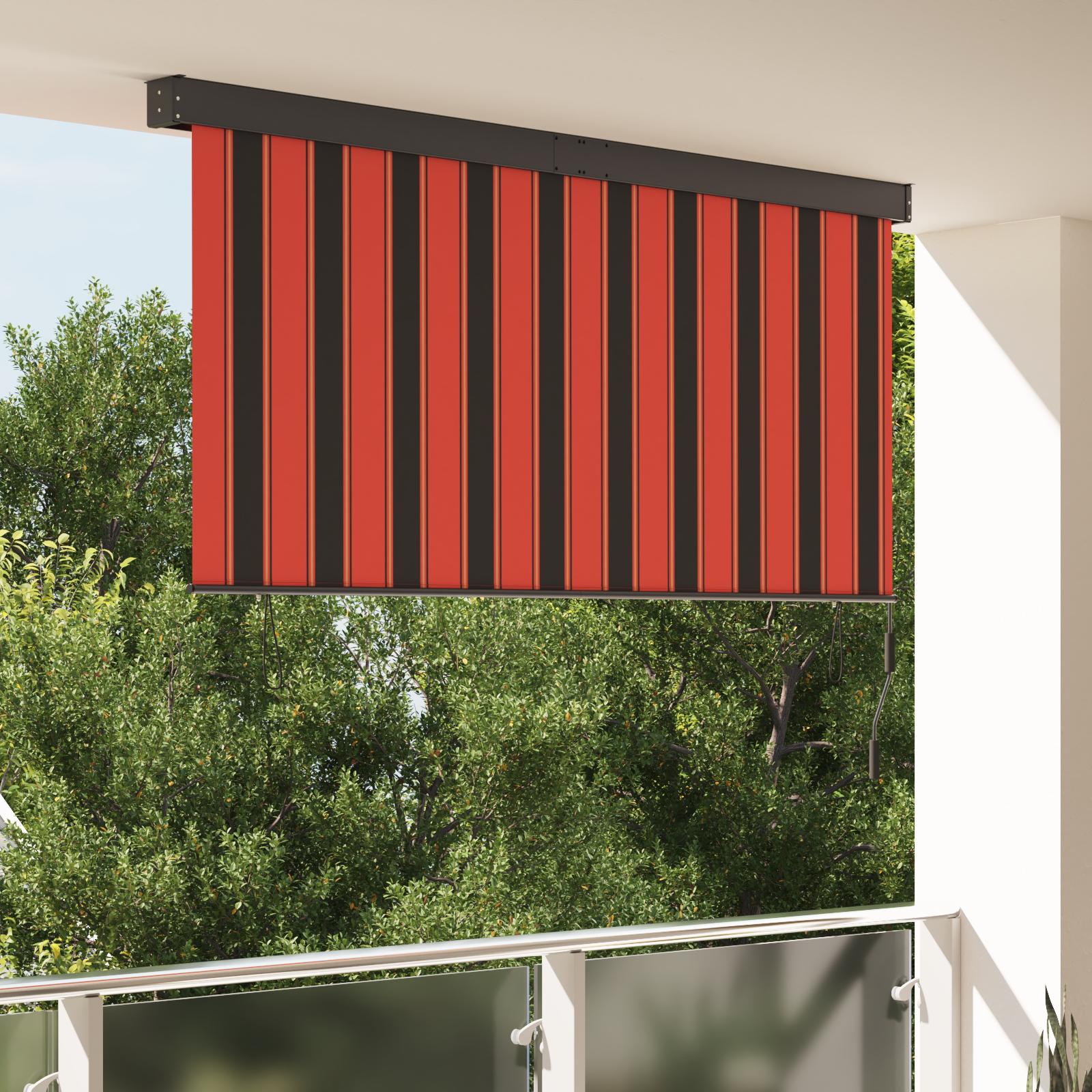 Udendørs Rullegardin Stribet orange og brun 220 x 250 cm Stof