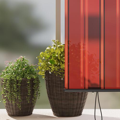 Udendørs Rullegardin Stribet orange og brun 220 x 250 cm Stof