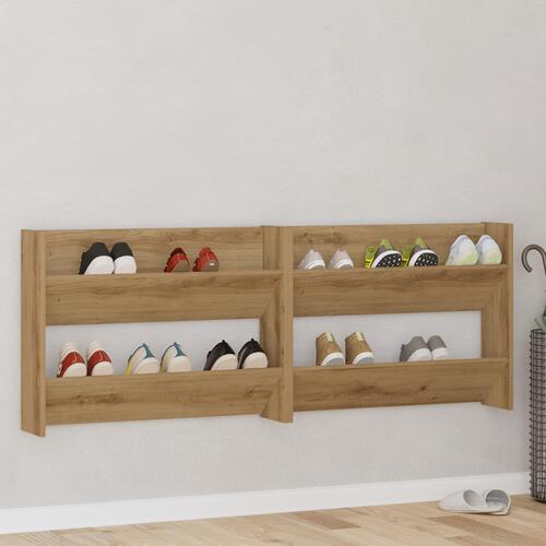 Vægsko skabe 2 stk artisan eg 60 x 18 x 60 cm Konstrueret træ