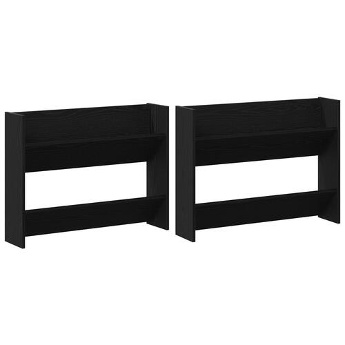 Vægsko skabe 2 stk Sort eg 60 x 18 x 60 cm Konstrueret træ