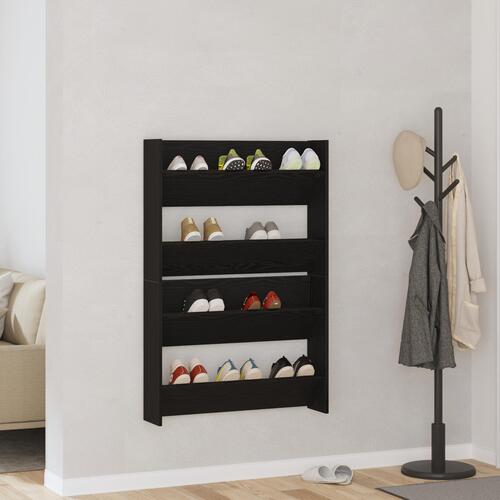 Vægsko skabe 2 stk Sort eg 60 x 18 x 60 cm Konstrueret træ