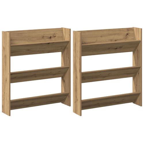 Vægsko skabe 2 stk artisan eg 60 x 18 x 60 cm Konstrueret træ