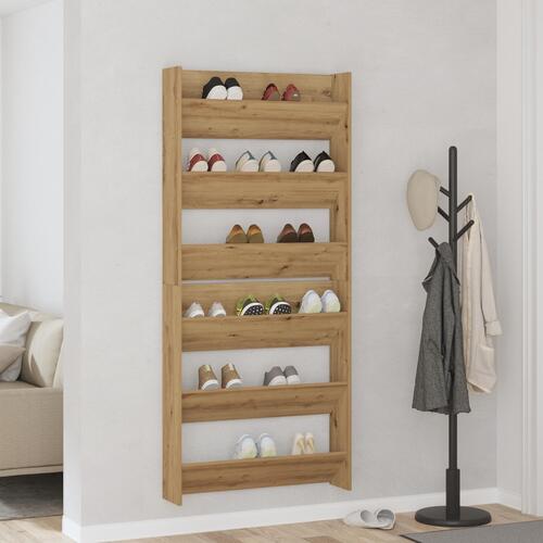 Vægsko skabe 2 stk artisan eg 60 x 18 x 60 cm Konstrueret træ
