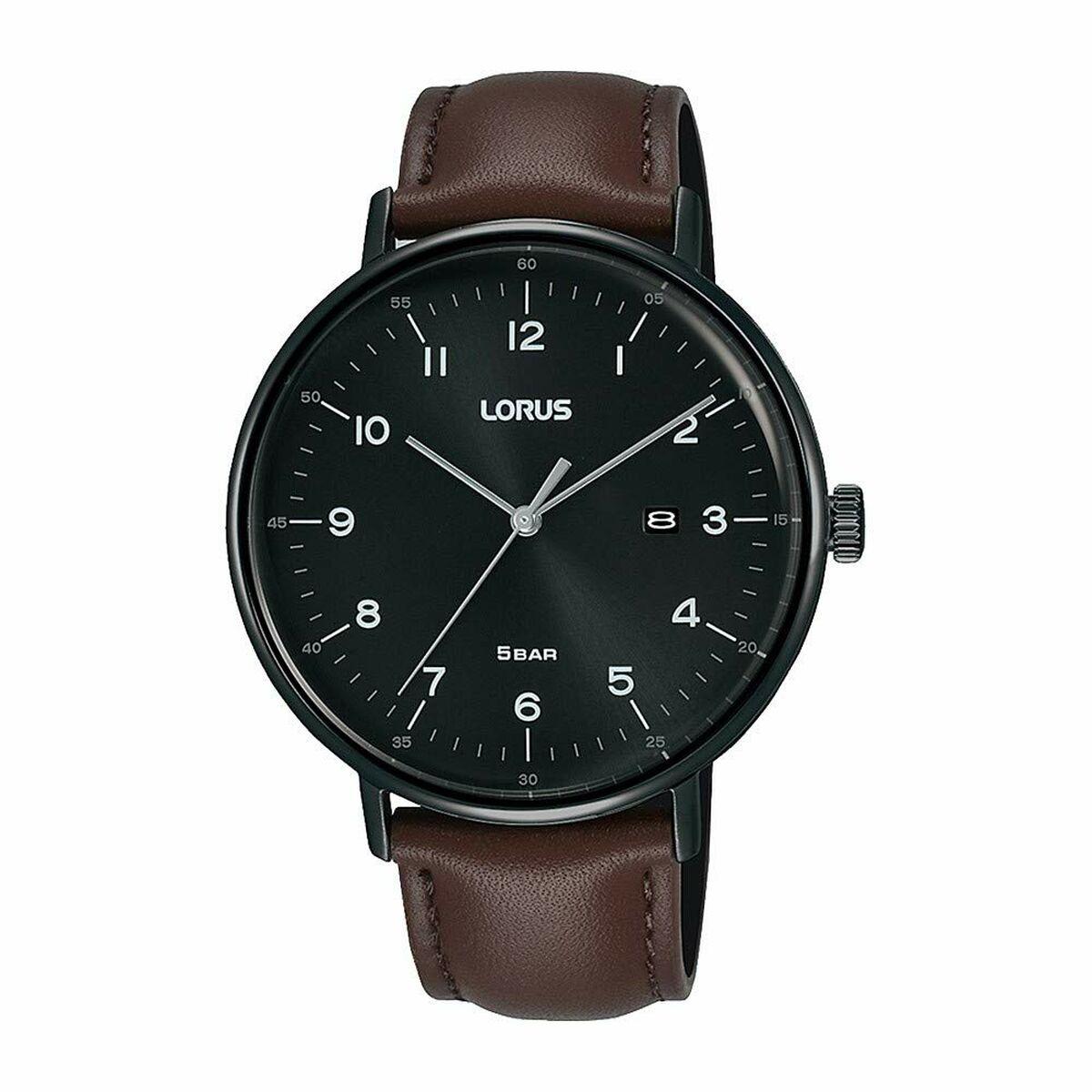 Lorus unisex armbåndsur - sort skive og brun rem