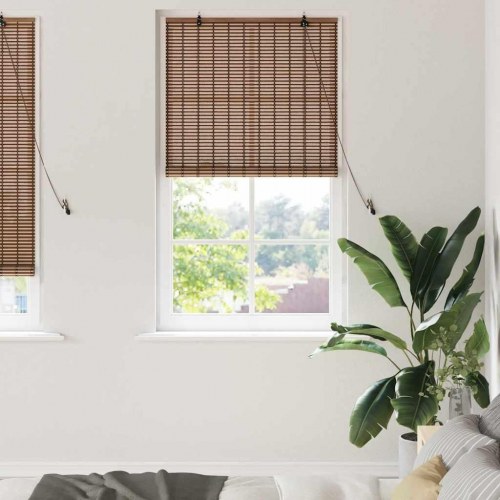 Rullegardin i bambus - brun 80 x 220 cm
