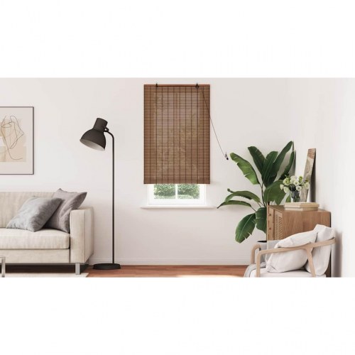Rullegardin i bambus - brun 80 x 220 cm