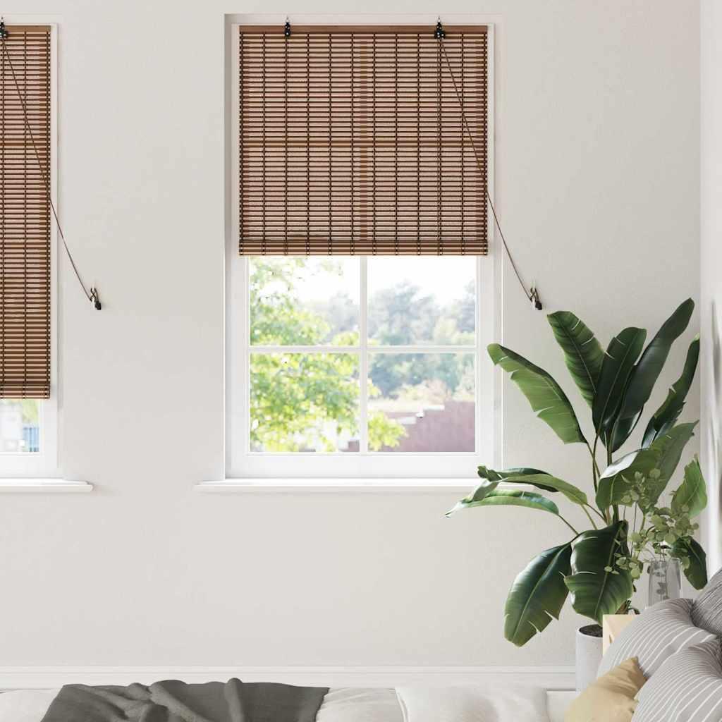Vindues Blinds & Shades med gardiner Brun 90 x 220 cm Bambus