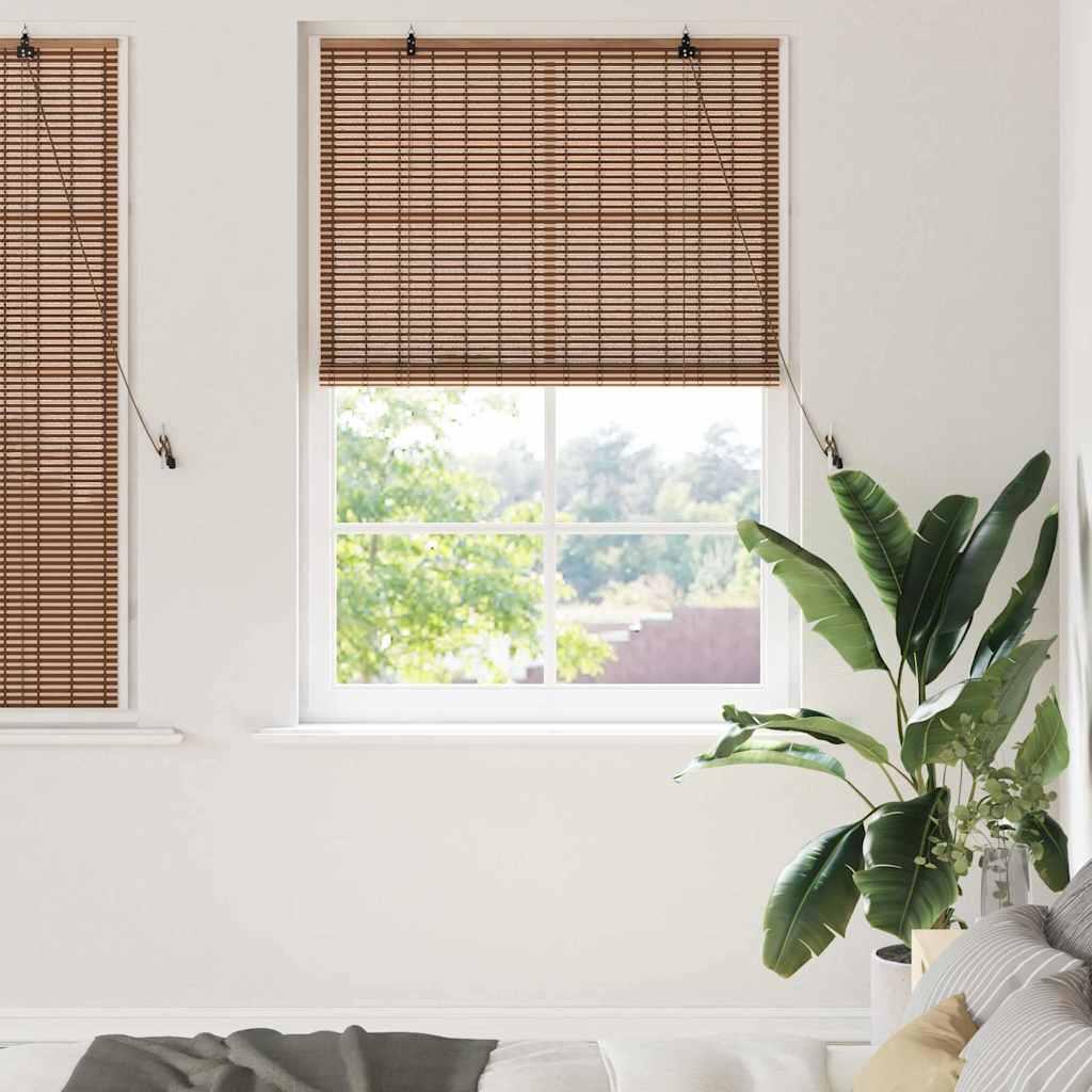 Vindues Blinds & Shades med gardiner Brun 120 x 160 cm Bambus