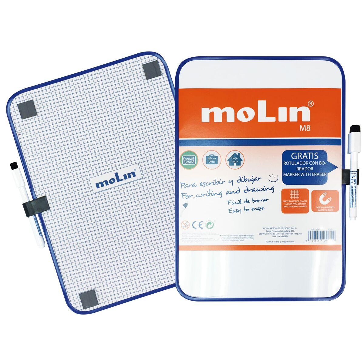 Molin magnettavle/whiteboard - hvid, dobbeltsidet 16,5 × 21 cm