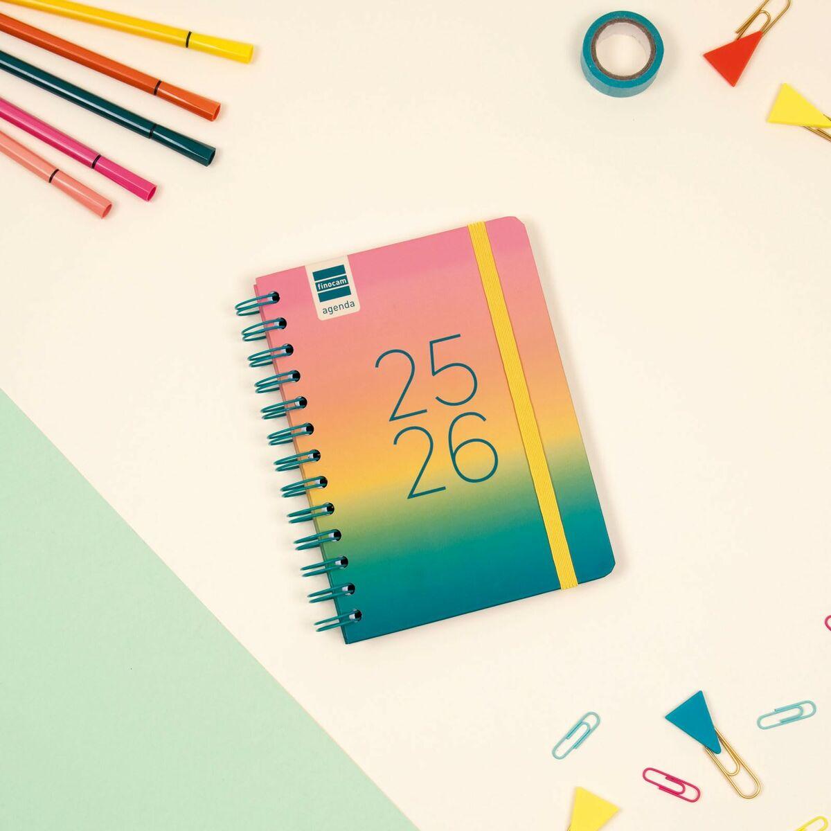 Kalender dagbog Finocam 2025-2026 - spiral og elastik