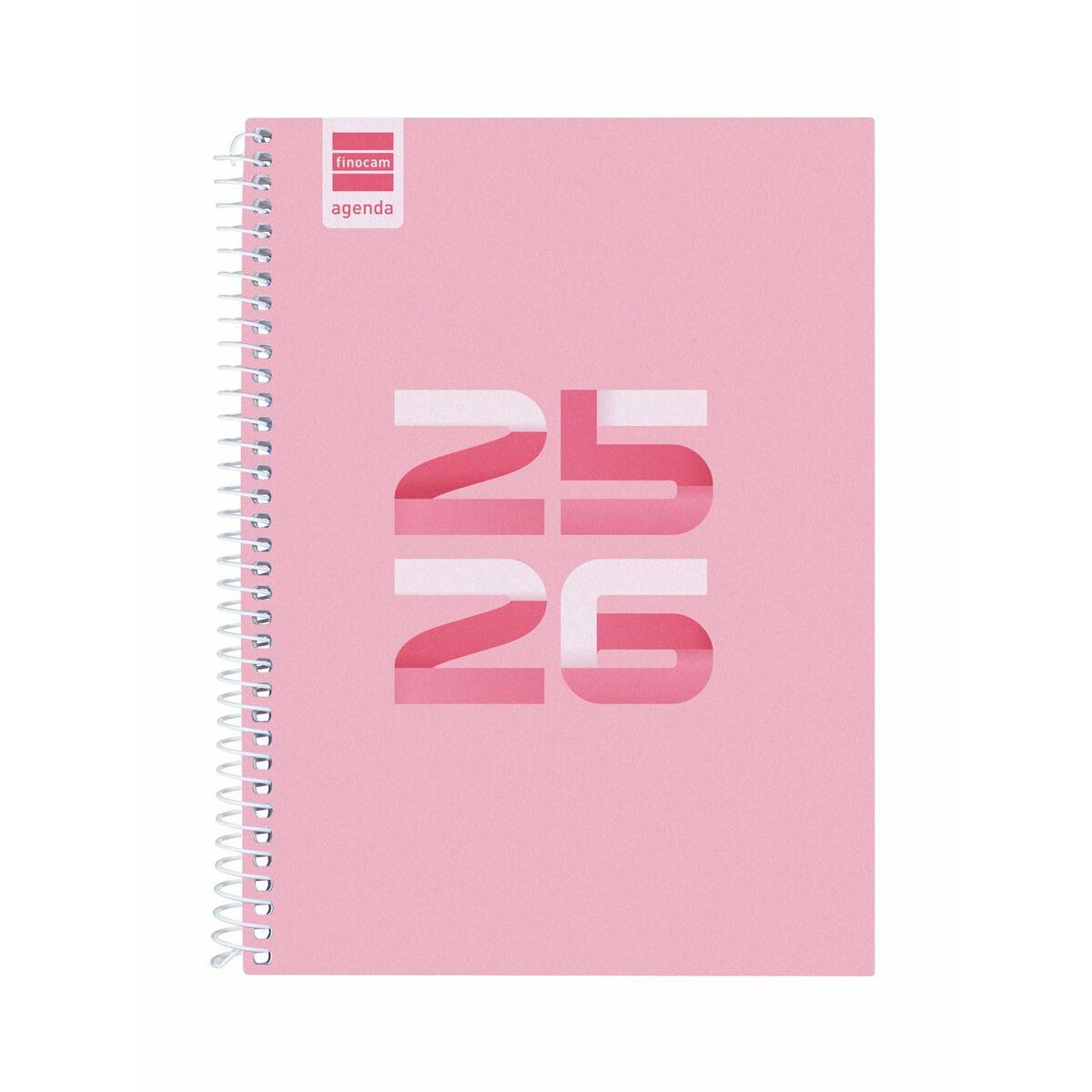 Kalender dagbog Finocam 25/26 - spiral, pink