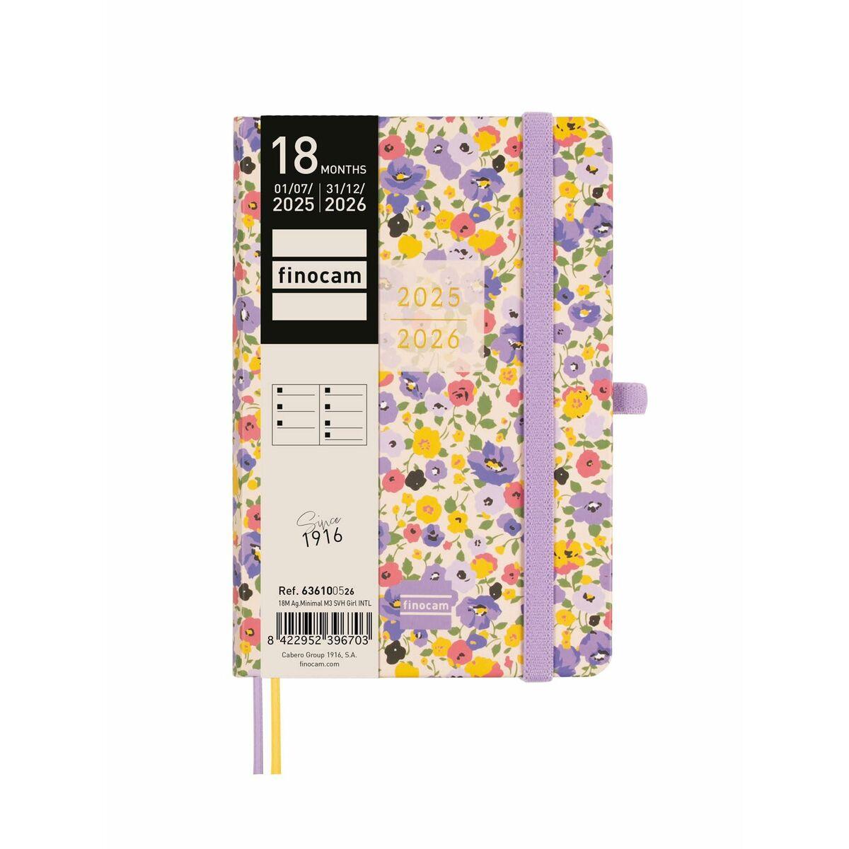 Kalender 18 mdr. Finocam - blomsterdesign 2025-2026