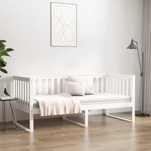 Daybed uden madras 90×200 cm - massivt fyrretræ, hvid