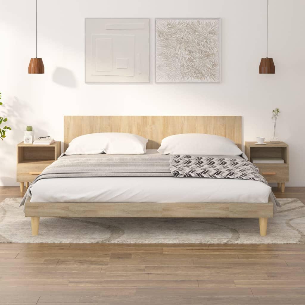Sengeborde 40x35x47 cm 2 stk. sonoma-eg billede