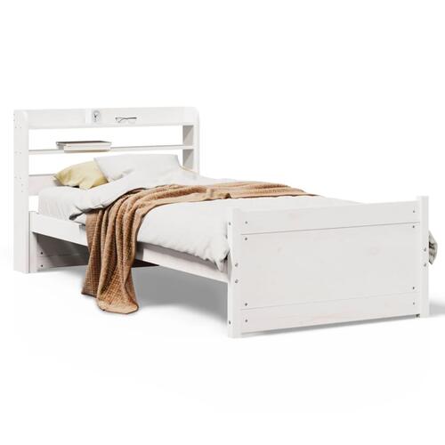 Sengeramme med hovedgærde uden madras Hvid 90x190 cm