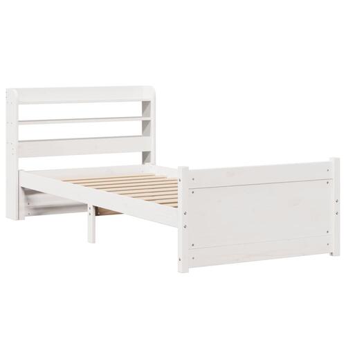 Sengeramme med hovedgærde uden madras Hvid 90x190 cm