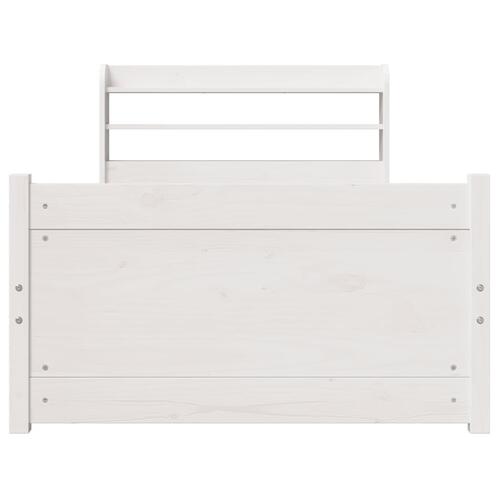Sengeramme med hovedgærde uden madras Hvid 90x190 cm