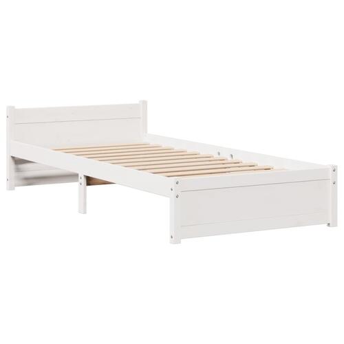 Sengeramme med hovedgærde uden madras Hvid 90x190 cm