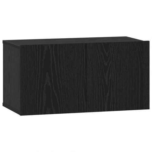 TV-møbelsæt 4 stk Sort eg 30.5 x 30 x 60 cm Konstrueret træ