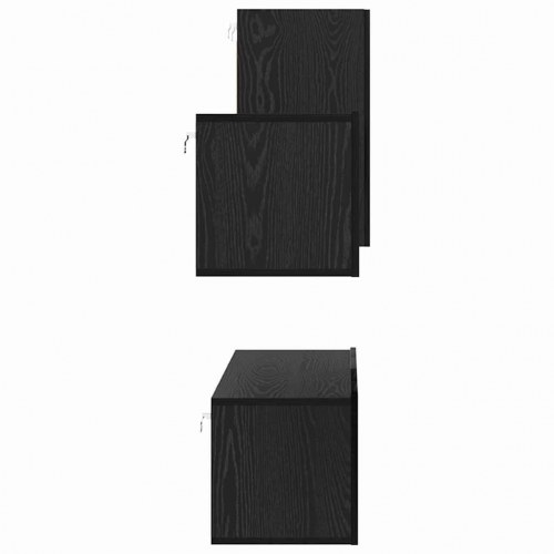 TV-møbelsæt 4 stk Sort eg 30.5 x 30 x 60 cm Konstrueret træ