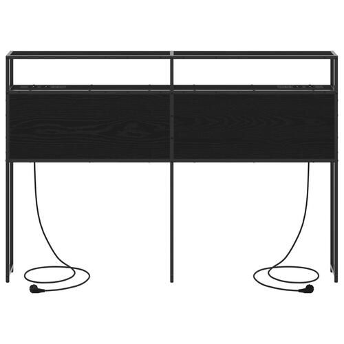 Opbevaringshovedgavl Sort Eg 135 cm Konstrueret træ