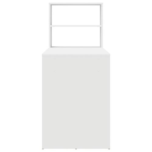 Skrivebord med opbevaring Hvid 113x54x120 cm Konstrueret træ