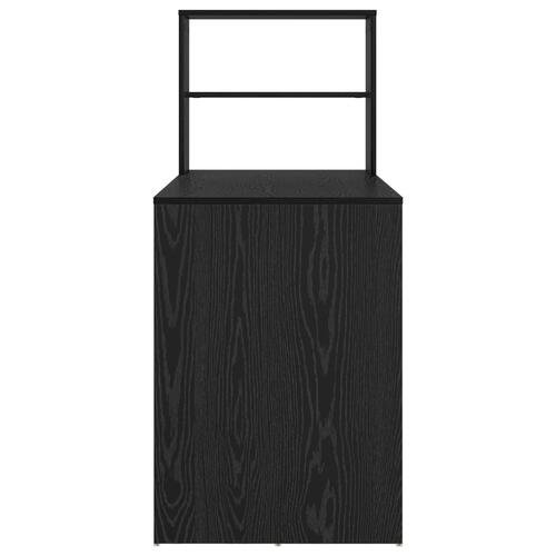 Skrivebord med Opbevaring Sort Eg 113x54x120 cm Konstrueret Træ