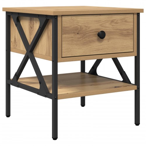 Sengebord i artisan eg med 1 skuffe - 40 x 42 x 45 cm