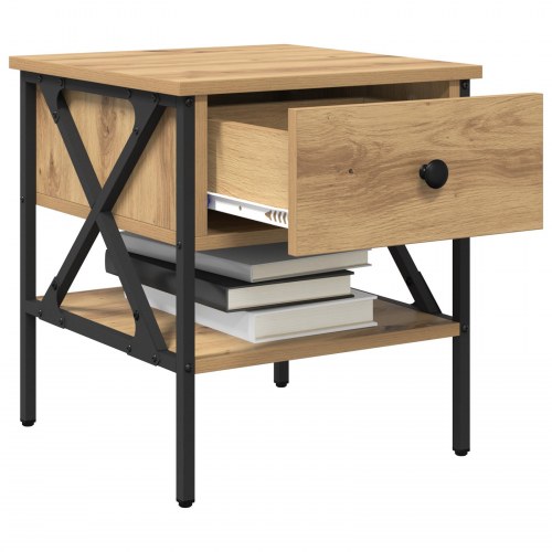 Sengebord i artisan eg med 1 skuffe - 40 x 42 x 45 cm