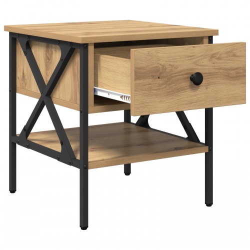 Sengebord i artisan eg med 1 skuffe - 40 x 42 x 45 cm