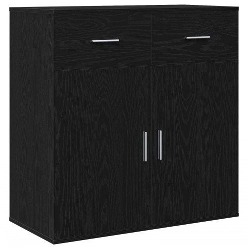 Skænk i sort eg 78 x 38 x 80 cm - konstrueret træ