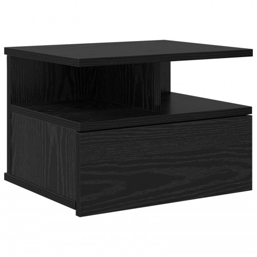 Flydende natbord i sort eg 40 × 31 × 28 cm - konstrueret træ