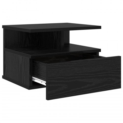 Flydende natbord i sort eg 40 × 31 × 28 cm - konstrueret træ