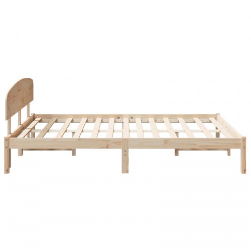 Sengestel med hovedgærde 150 x 200 cm - naturfarvet fyrretræ
