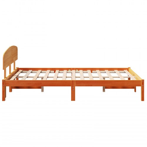 Sengestel med hovedgærde - voksbrun 120 x 200 cm