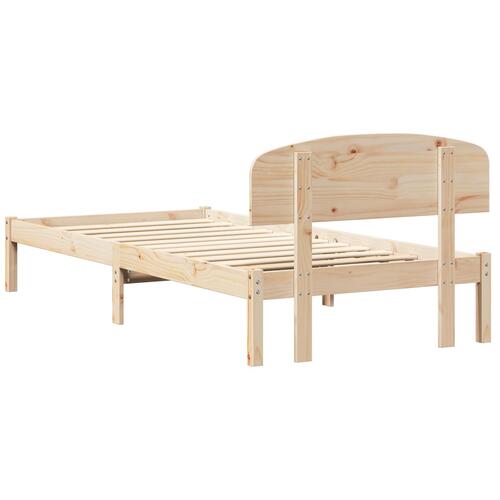 Sengestel med Headboard 90x190 cm Massivt Træ Fyr