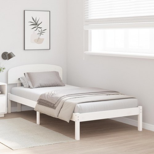 Sengestel med hovedgærde - hvid - 75 x 190 cm