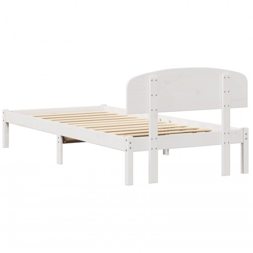 Sengestel med hovedgærde - hvid - 75 x 190 cm