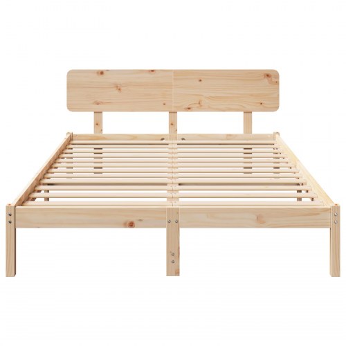 Sengestel 200 x 200 cm i massiv fyrretræ - naturfarvet