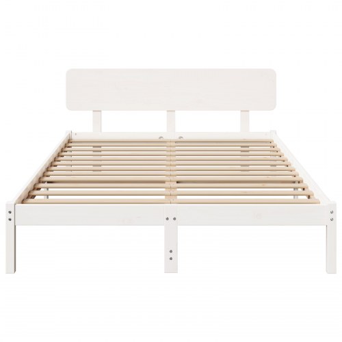 Sengestel med hovedgærde - hvid 200 x 200 cm