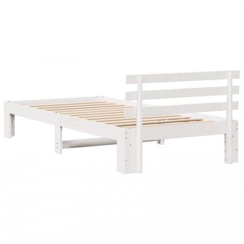 Sengestel med hovedgærde - hvid 80 x 200 cm