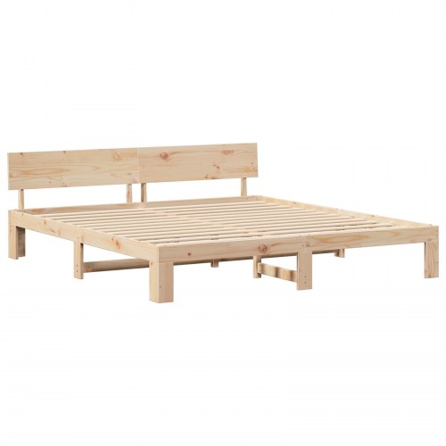 Sengestel i massiv fyrretræ 200 x 200 cm - naturfarvet