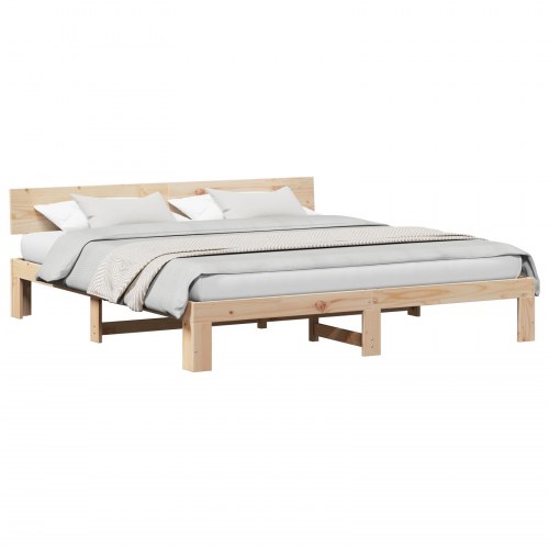 Sengestel i massiv fyrretræ 200 x 200 cm - naturfarvet