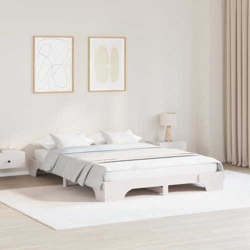 Sengestel i massiv fyrretræ 140 x 200 cm - hvid