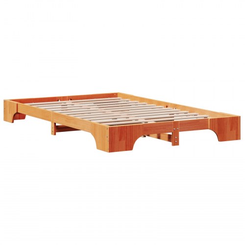 Sengestel i massiv fyrretræ 120 x 190 cm - voks brun