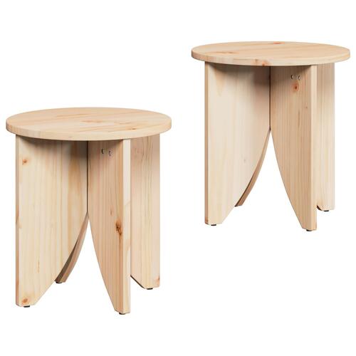 Sofabord 2 stk Naturlig 41,5 x 41,5 x 44 cm Massiv fyrretræ