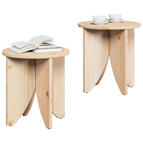 Sofabord 2 stk Naturlig 41,5 x 41,5 x 44 cm Massiv fyrretræ