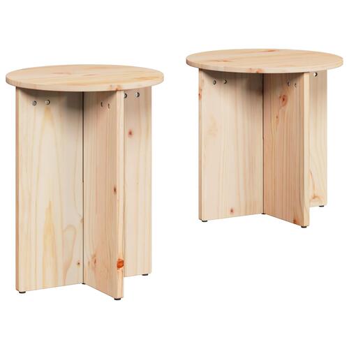 Sofabord 2 stk Naturlig 41.5 x 41.5 x 41 cm Massiv fyrretræ